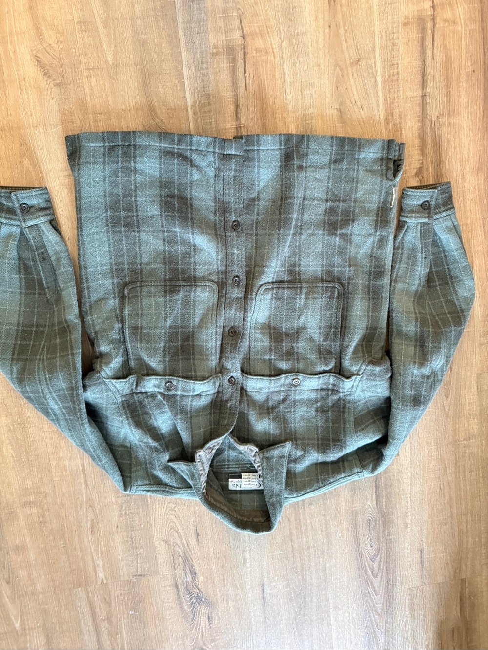 Columbia PHG Men's Green Plaid Shacket Wool Blend Hunting Outdoors L - Picture 4 of 9